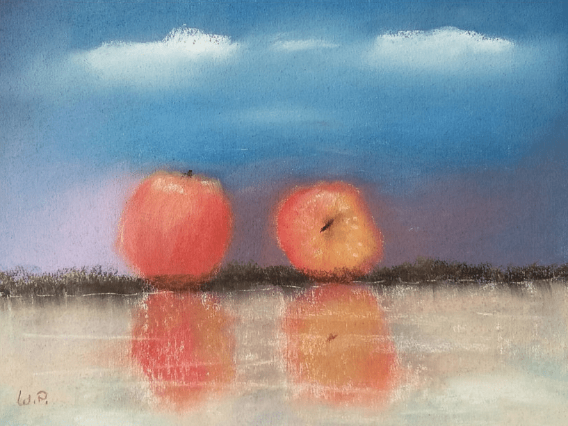 Stillleben Stillleben malen oder malen lassen | Stilleben Obst |Stillleben Apfel | Zwei Äpfel am Wasssermalen | Stilleben Obst |Stillleben Apfel | Zwei Äpfel am Wassser